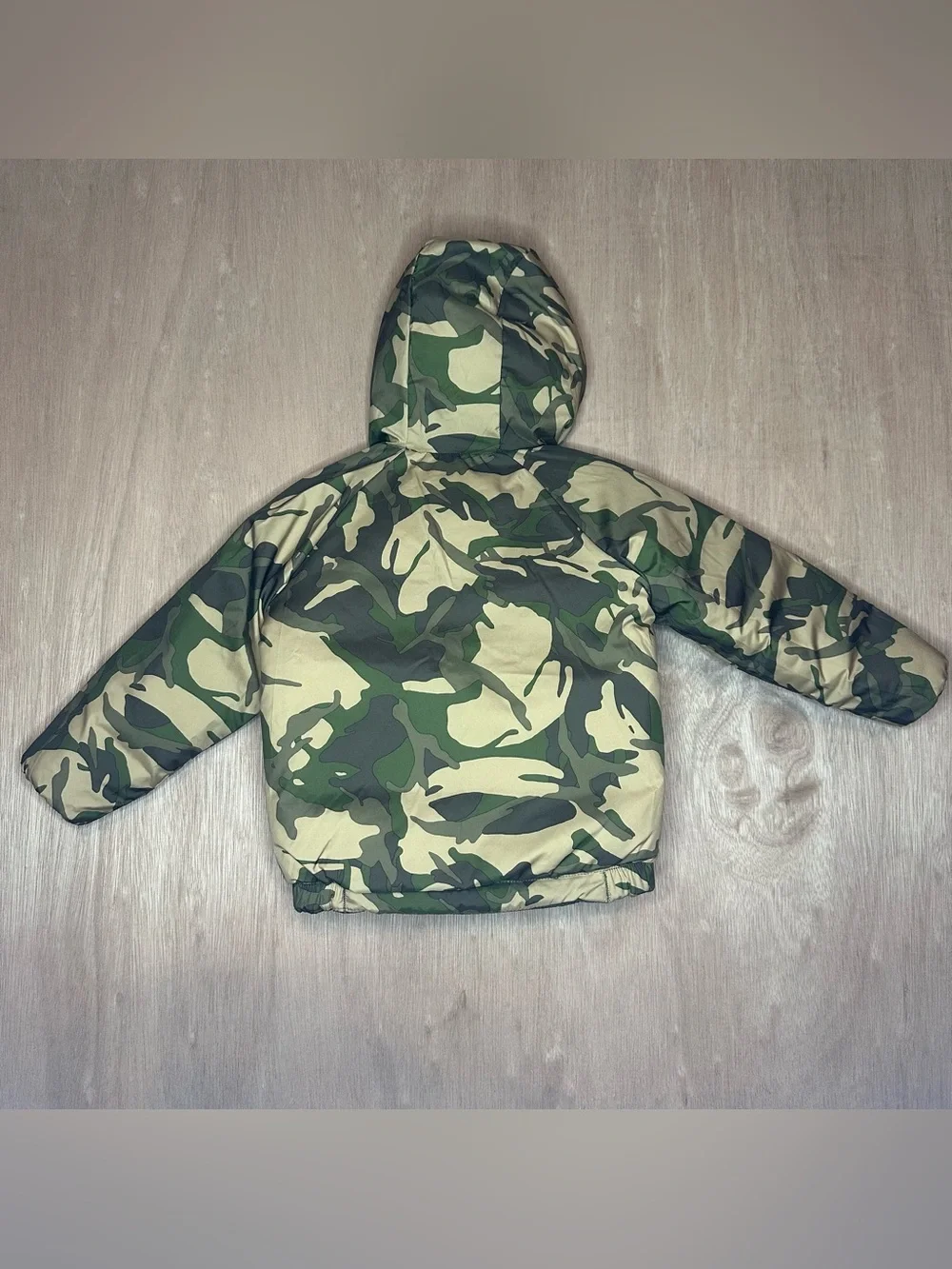 The North Face Toddler Reversible Perrito Jacket New Taupe Green Camo Print 2T